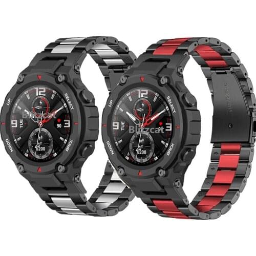 Luxurious Stainless Steel Band For Amazfit T Rex Pro Smart Watch Strap Metal Bracelet For Xiaomi Huami Amazfit T Rex