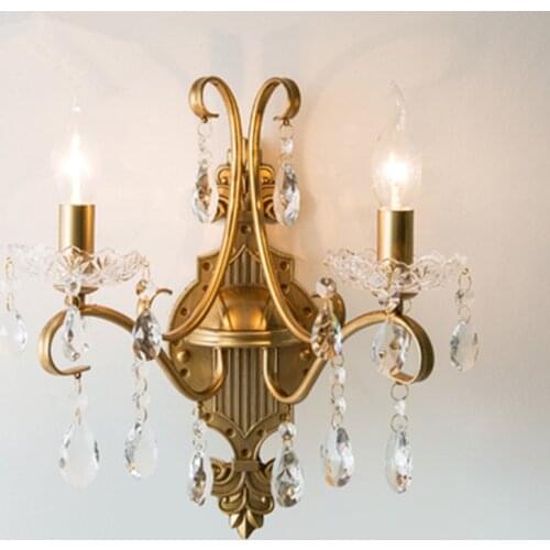 Nordic Retro Wrought Iron Wall Lamp sconce Living Room Bedroom Aisle Restaurant Creative gold Wall Light Led candle Fixtures