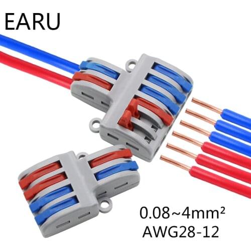 SPL-42/62 2 In 4/6 Out Mini Quick Fast Wire Connector Universal Wiring Cable Connector Push-in Conductor Terminal Block LED Lamp
