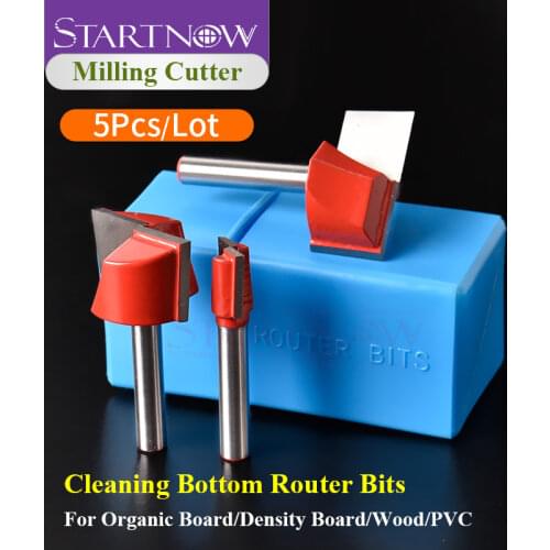 Startnow 1PCS Milling Cutters For Organic Board MDF Wood PVC CNC Tool Router Engraving Bit End Mills Cleaning Bottom Router Bits