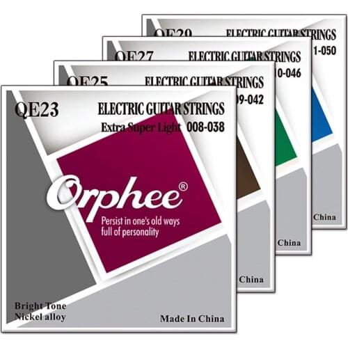 Orphee 6pcs Electric Guitar Strings Nickel hexagonal Alloy Plated Guitarra String Set Guitar Accessories QE23/QE25/QE27/QE29