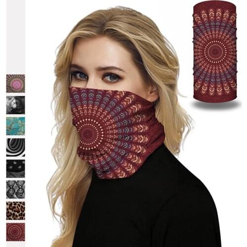 Unisex 3D Leopard Floral Dust Proof Neck Gaiter Bandana Cycling Scarf Headband Safety Protection Visor Shield Stop The Flying Sp