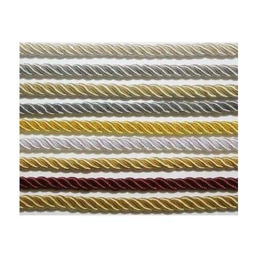 9 Colors Twisted Rope Three Strands of Cord for Cushion Pillow Bag Sofa Chair Decorative Accessories 8 mm diameter 1 bale=5 m