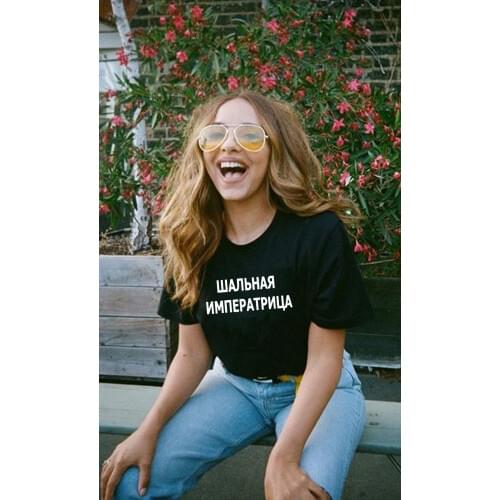 CRAZY EMPRESS Russian Letter Women T Shirts Harajuku 90s Ulzzang Aesthetic Female Summer Tops Tees Womens Clothing Camisetas