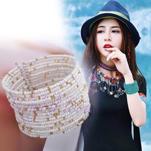YADA Gifts Retro Bohemia Open Cuff Bracelets&Bangles For Women Custom Beads Bracelets Crystal Jewelry Handmade Bracelet BT210013