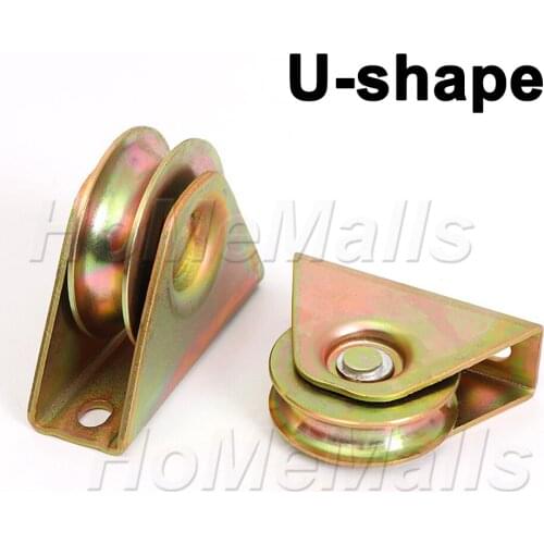 1/2/4pcs Heavy Duty Rigid Caster Steel Wheel U Shape With Bracket For Inverted Track Industrial Machines Wire Rope Rail
