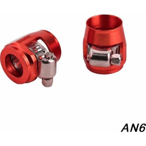 1lot=2pcs Hose Clamp 6 AN6 Fuel Oil Water Tube Hose Fittings Finisher Clamps Hex Finishers