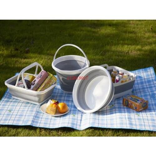 10L folding bucket washbasin car outdoor travel car wash fishing watering bucket wash car clean receive bucket