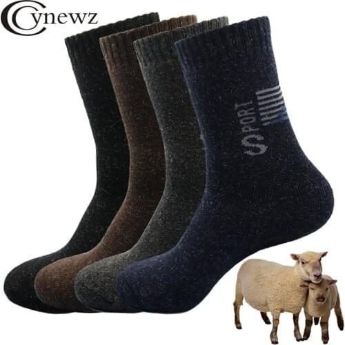 [3 Pairs] Winter Russia Mens Socks Keep Warm Wool Thicken High Quality Wool Rabbit Fur Soft Essential Comfortable Male Socks