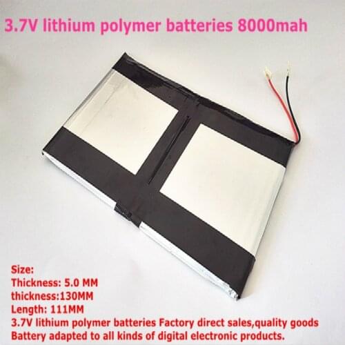 50130111 50130110 3.7V lithium polymer batteries high capacity 8000mah 9 -inch Tablet PC battery pack
