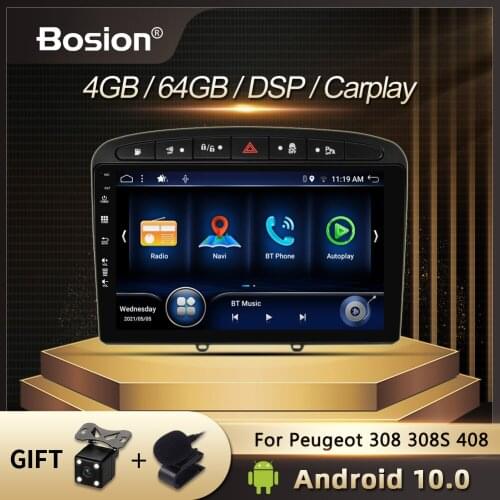 Bosion DSP IPS GPS For Peugeot 308 308S 408 Car Radio Multimedia Video Player Navigation GPS Android 10 2din 2 din No dvd