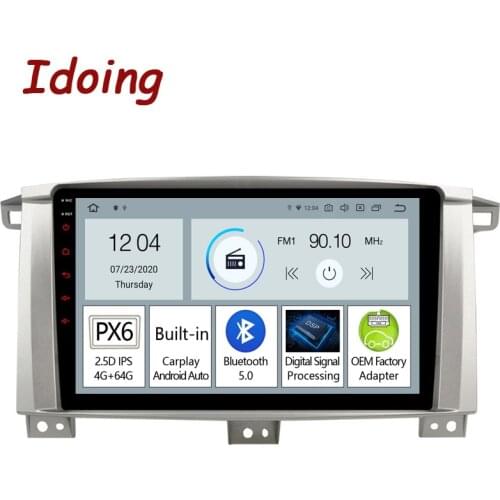 Idoing 9"PX6 Android Car Radio Multimedia Player For Toyota Land Cruiser LC 100 2002-2007 GPS Navigation Carplay Auto head unit