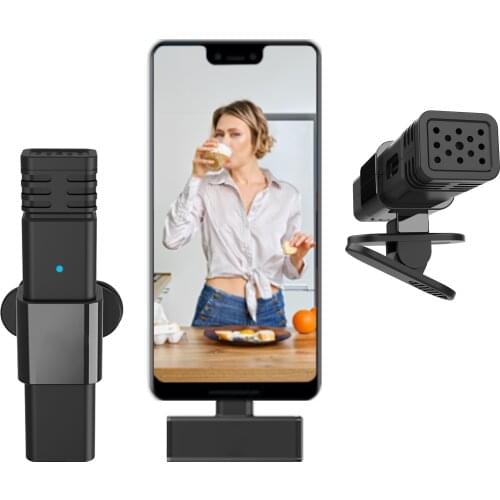 Wireless Lavalier Microphone Portable Audio Video Recording Mini Mic for iPhone Android live broadcast gaming Phone Microfone