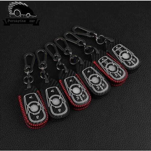 Carbon fiber Protection Key Case Cover for OPEL Astra Buick ENCORE ENVISION NEW LACROSSE Rings Protect Shell Car Styling Cover