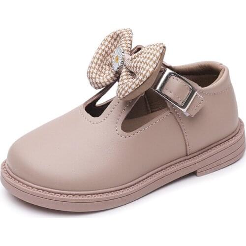 Children Leather Shoes 2021 Fashion Princess Shoes Soft Sole Kids Flats Princess Sweet for Wedding Hot Butterfly-knot Girls Hot