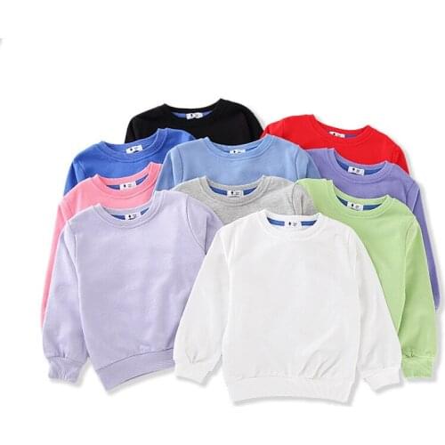 Toddler Kids Sweatshirts 2021 Spring Autumn New Boys Girls Casual Loose Long Sleeve Hoodies Childrens Solid Cotton Pullovers