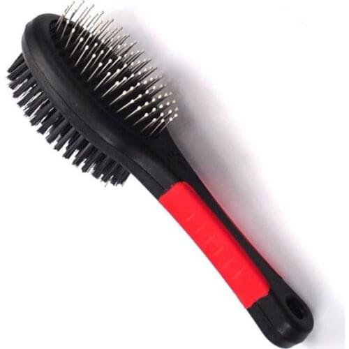 Pet Double Sided Bath Brush Dog Cat Hair Massage Handle Comb Dog Grooming Pet Hair Cleaning Pet Cat Dogs Comb