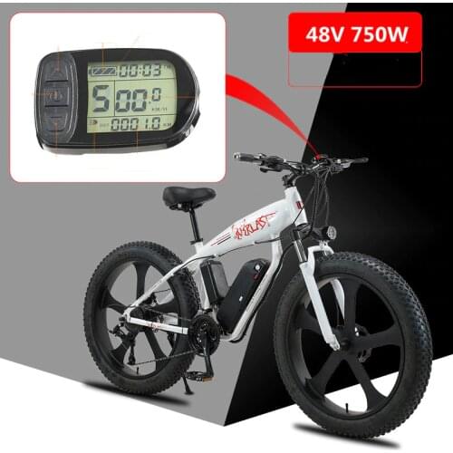 Aluminum alloy 750W electric bicycle 48v13ah shark 26 inch fat tire snow bike 27 speed lithium battery mountain bike