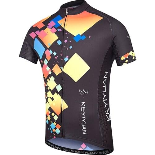 KEYIYUAN Summer Short Sleeve Jersey Men Outdoor Team Quick Dry Uniforme Racing Tops Cycling Shirt Roupa Ciclismo Masculino