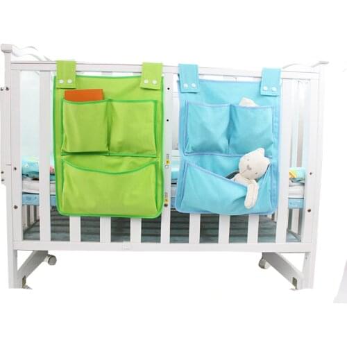 Canvas Multi-layered Baby Bed Crib Hanging Bag Household Fabric Storage Bag Wall Debris Storage Case