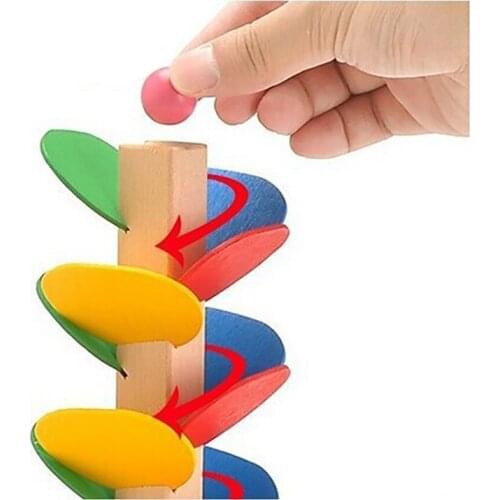 Leaves Ball Run Track Game Toy Wooden DIY Mini Tree Baby Kids Educational Toy Blocks toys for children