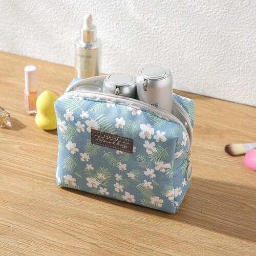 Fashion Mini Purse Striped Travel Wash Bag Toiletry Make Up Case Sweet Floral Cosmetic Bag Organizer Beauty Pouch Kit Makeup