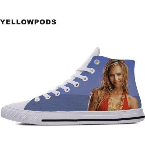 Personality Mens Casual Shoes Hot Cool Pop Funny High Quality Handiness Jessica Alba Cute Cartoon Custom Sneakers White