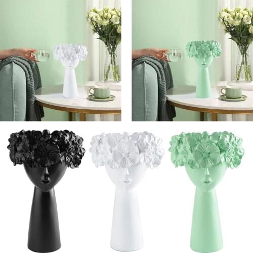 Small Flower Plant Pot Resin Garden Cactus Succulent Flower Vase Black