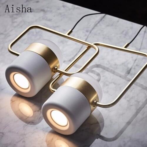 New Postmodern Led Pendant Lights Plated Rose Gold Wrought Iron Nordic Simple Hanging Lamps Dining Room Bedroom Light Fixtures
