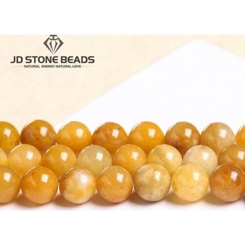Natural Stone Yellow Aventurine Charm Round Loose Beads For Jewelry Making Needlework Bracelet Diy Strand 4-12MM