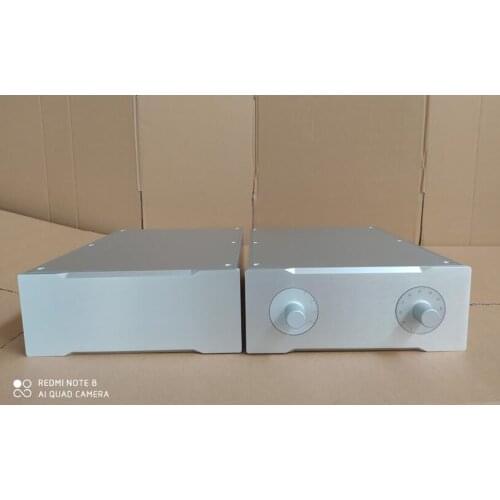 Oxidation silver full aluminum amplifier DIY case preamp chassis blank panel and knob panel for choose