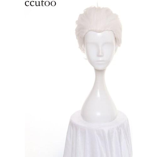 Ccutoo 30cm Fate Stay Night Archer White Short Straight Synthetic Fluffy Hair Cosplay Wig Halloween