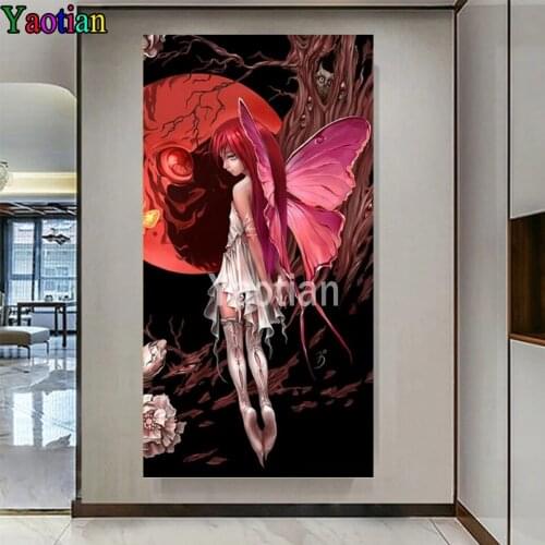 Full Drill Square/Round 5D Diamond Painting Cartoon butterfly fairy Diamond Embroidery Mosaic Rhinestones Decoration For Home