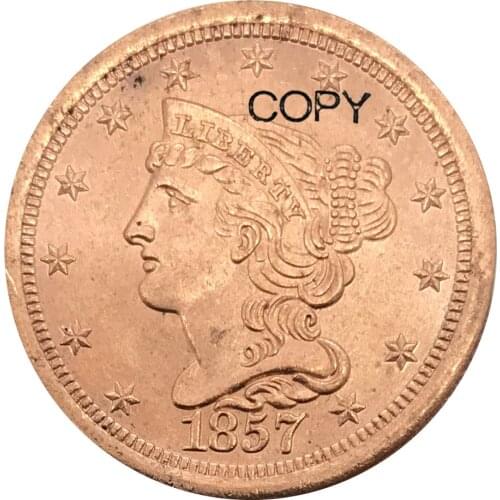 United States of America 1/2 Cent Braided Hair Half Cent 1840 1841 1845 1857 Red Copper Copy Coins Optional Different years