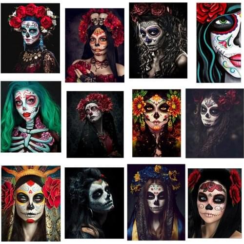 Punk style Skull Ghost Bride Patch Iron on Heat Transfer Printing Stickers for Clothes T-Shirt DIY Appliques Thermal Patches