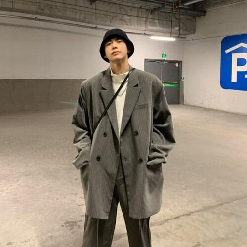 Han wind wears take stripe suit tide loose small suit chunxia male leisure joker coat