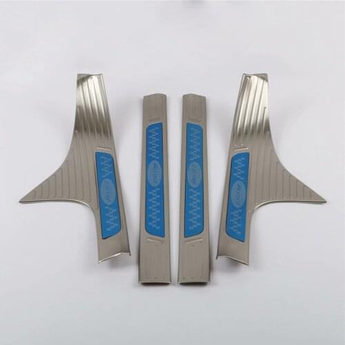 Stainless Steel Inner Outer Door Sill Scuff Plate Guard Sills Protector Trim For Honda Accord 2018-2021