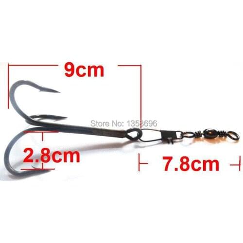 High quality big 11/0# Triple Grip Fishing Treble Hooks with swivel interlock snap fish anchor hook free shipping