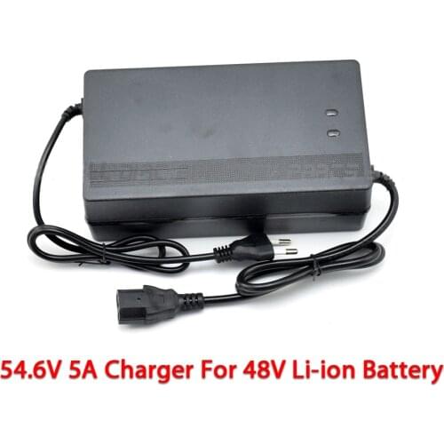 Power Charger Lithium Battery Li-ion 54.6V 5A for 48 v DC Electric Bicycle Battery Charger Output 54.6V 5A Input AC 110 -240V
