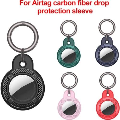 Protective Shell For Airtag Tracker Carbon Fiber TPU Wear-resistant Protective Shell Key Holder For Location Tracker