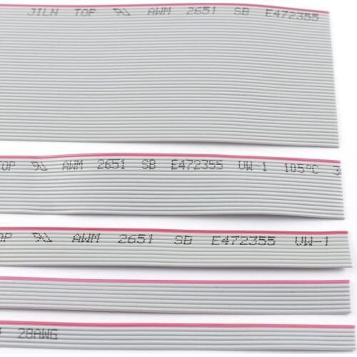 1Meter 1mm 1.0mm Pitch 10/12/14/16/18/20/24/26/30/34/40/44/50 Pin Wire Grey Flat Ribbon Cable 28AWG For IDC FC 2.0mm Connector