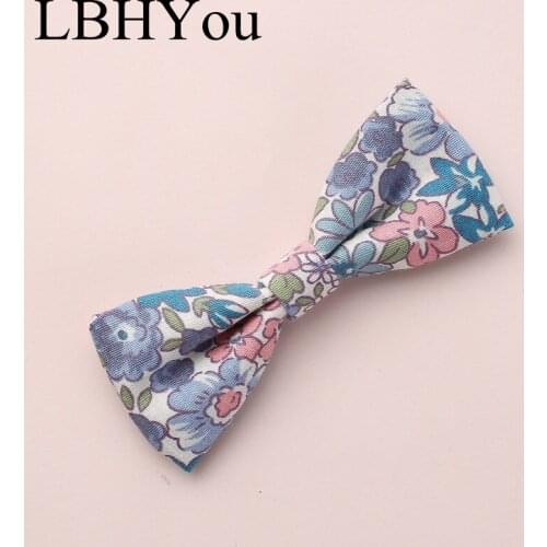 1pcs Children Girls Bows Hair Accessories School Girls Kids Fabric Cotton Flowers Print Hair Clips High Quality Hair Barrettes