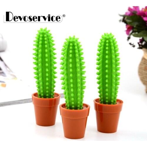 1Pcs Creative Cartoon Cactus Ballpoint Pen Student Stationery Cute Green Bonsai Modeling Office Fresh Desk Lovely Decoration Pen