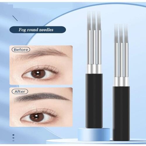 10pcs New Product Microblading Needles Black Three Round Needle for Semi Permanent Makeup Embroidery Eyebrow Lip Tattoo Tools