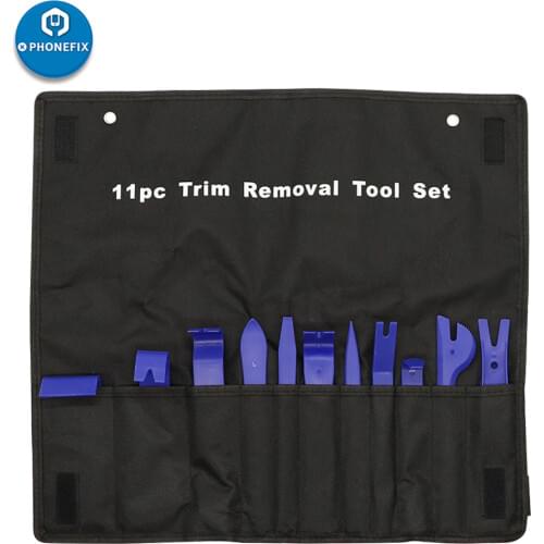 11Pcs Auto Trim Removal Kit Pry Bar Scraper Set for Auto Trim Door Panel Molding Dash Audio Radio Upholstery Removal Tool Kit