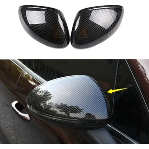 2Pcs Side Rear View Mirror Cover Trim for Porsche Macan 2011-2021 Carbon Fiber Side Wing Mirror Caps