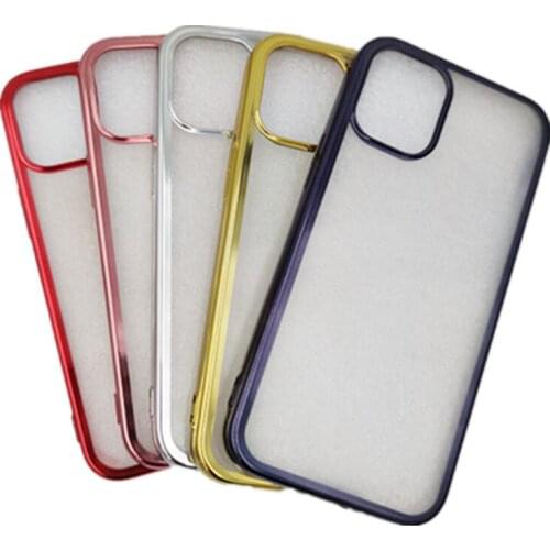 200pcs Luxury Plating Clear Phone Case For iPhone 1312 11 Pro Max Mini X XR XS 7 8 Plus SE 2 2020 Transparent Soft Tpu Cover