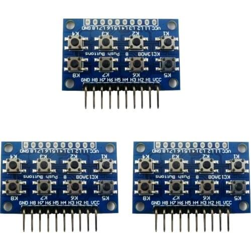 3pcs 8-Keyboard Trigger button Board Push Keypad Module for PLC MCU AVR ARM LED Breadboard Electronic DIY
