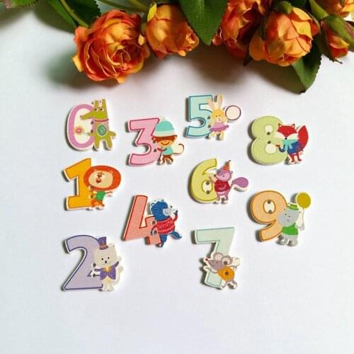 30pcs/pack ( Each number 3pcs ) 2 Holes Wooden Buttons Sewing Accessories Scrapbooking Diy Wood Crafts Craft Scrapbook