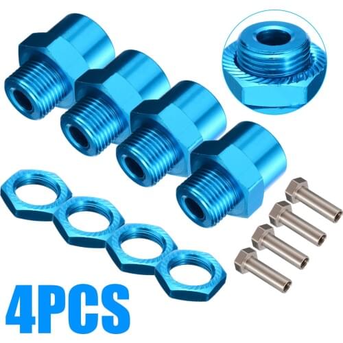 4pcs 12mm to 17mm Wheel Hex Conversion Adapter For 1/10 RC Car Upgrade With Pins&Screws Accessories